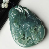 冰种晴水缅甸翡翠A货大展宏图挂件