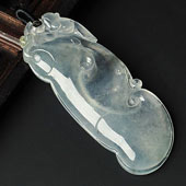 冰种晴水缅甸翡翠A货如意寿挂件