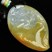 冰种黄翡缅甸翡翠A货府中有龙挂件