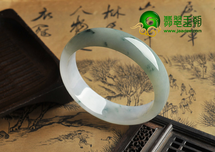 冰种飘花缅甸翡翠A货手镯（59.1mm）