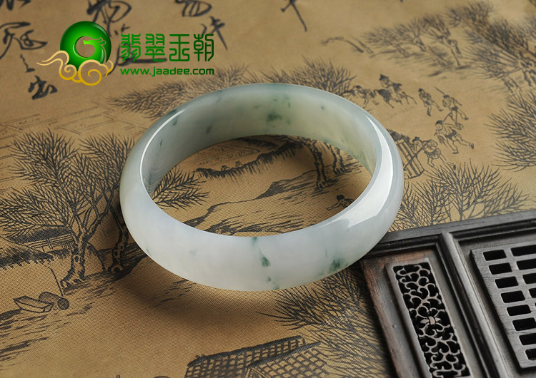 冰种飘花缅甸翡翠A货手镯（59.1mm）