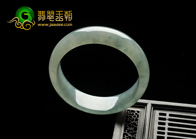 冰种晴水飘花缅甸翡翠A货手镯（57.9mm）