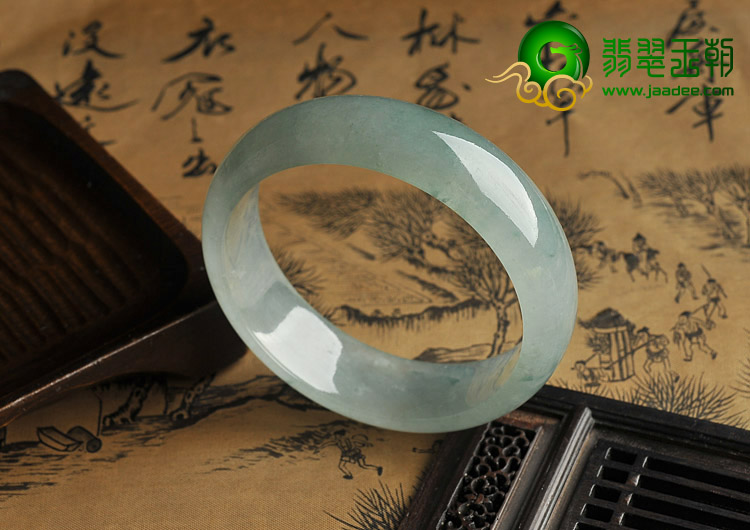 冰种晴水飘花缅甸翡翠A货手镯（57.9mm）