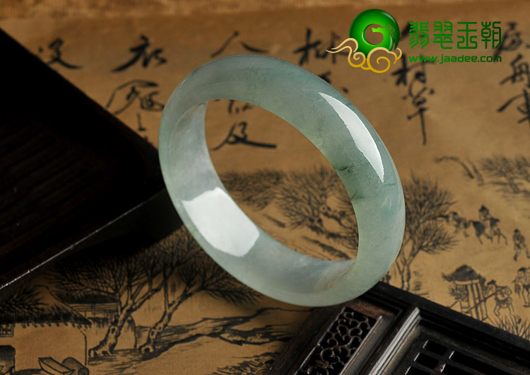 冰种晴水飘花缅甸翡翠A货手镯（56.1mm）