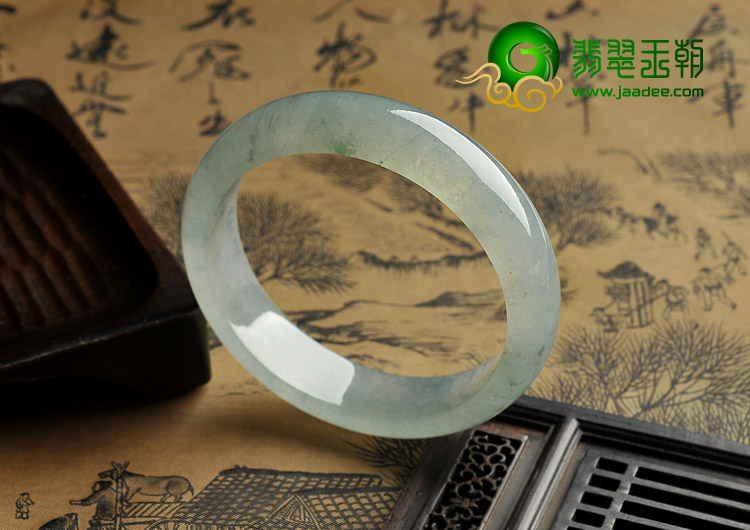 冰种晴水飘花缅甸翡翠A货手镯（56.2mm）