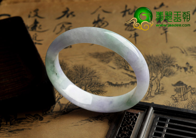 糯冰种春带彩缅甸翡翠A货手镯（58.1mm）