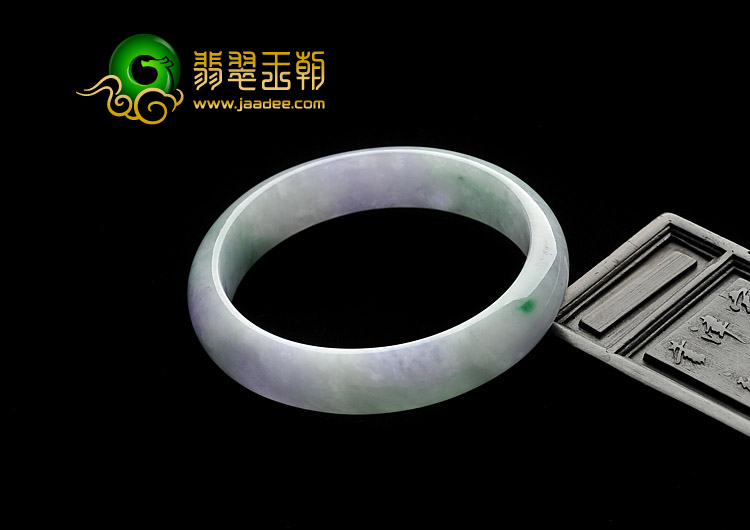 糯冰种春带彩缅甸翡翠A货手镯（58.1mm）