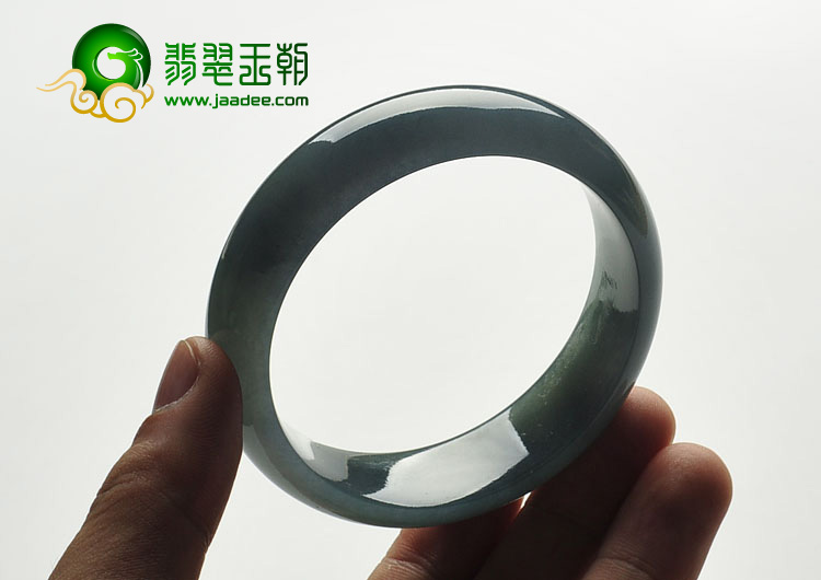 冰种油青缅甸翡翠A货手镯（58.6mm）