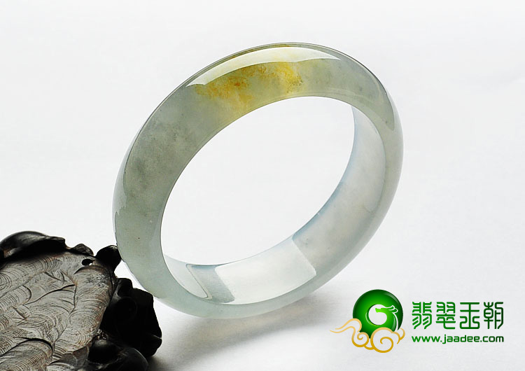 冰种淡黄翡缅甸翡翠A货手镯（58.3mm）