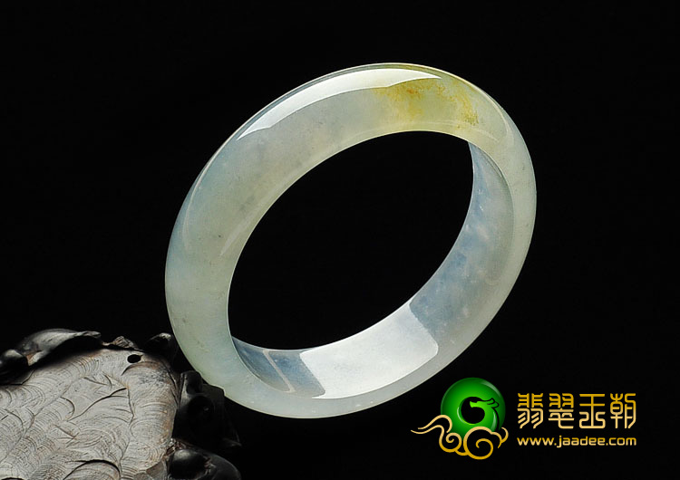 冰种淡黄翡缅甸翡翠A货手镯（58.3mm）