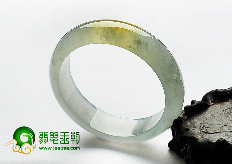 冰种淡黄翡缅甸翡翠A货手镯（58.3mm）