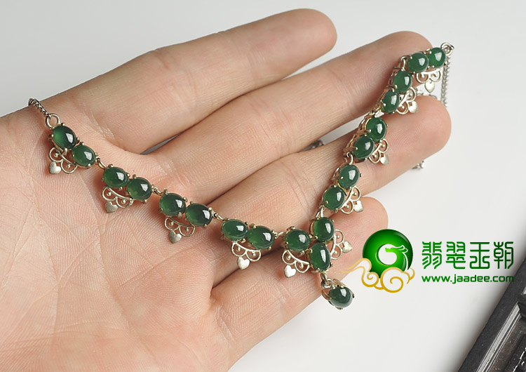 冰种蓝绿缅甸翡翠A货项链面
