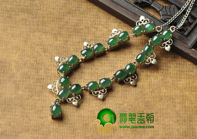 冰种蓝绿缅甸翡翠A货项链面