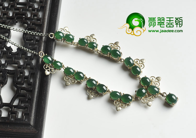 冰种蓝绿缅甸翡翠A货项链面