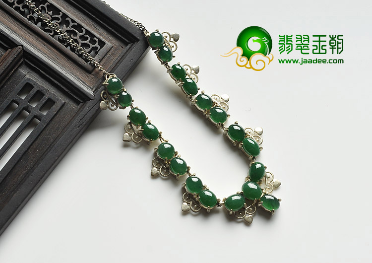 冰种蓝绿缅甸翡翠A货项链面