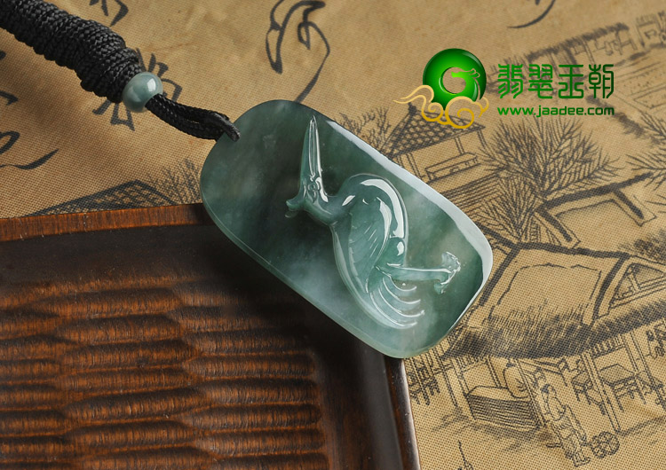 冰种青色缅甸翡翠A货情侣挂件（1对）