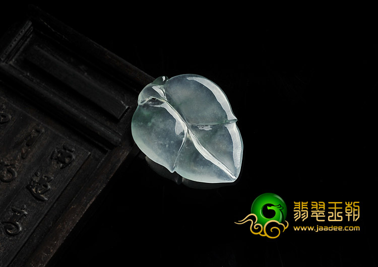 冰玻种飘花缅甸翡翠A货叶子挂件