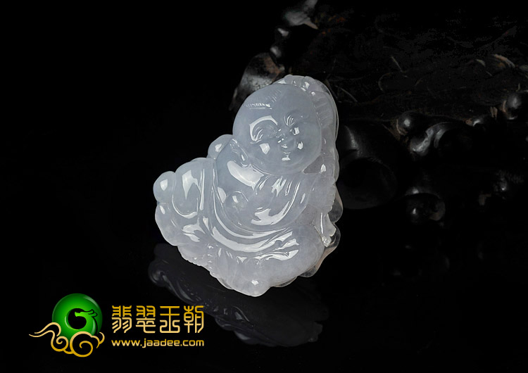 冰种晴水缅甸翡翠A货招财童子挂件