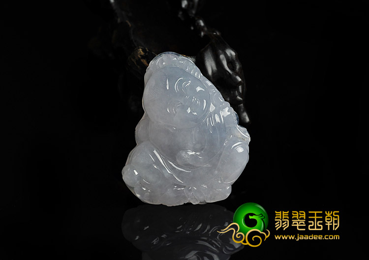冰种晴水缅甸翡翠A货招财童子挂件