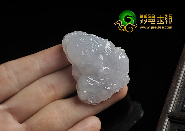 冰种晴水缅甸翡翠A货招财童子挂件