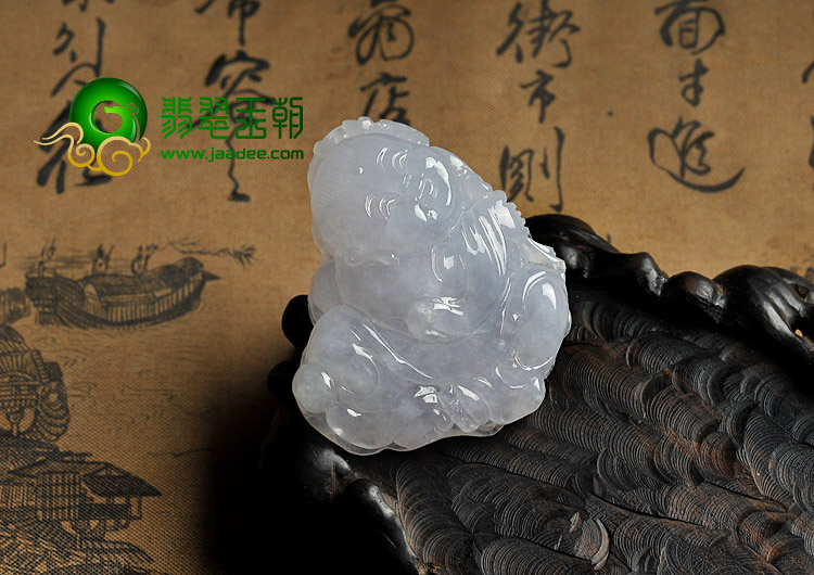 冰种晴水缅甸翡翠A货招财童子挂件