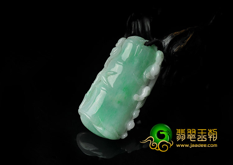 糯冰种飘翠缅甸翡翠A货节节高挂件