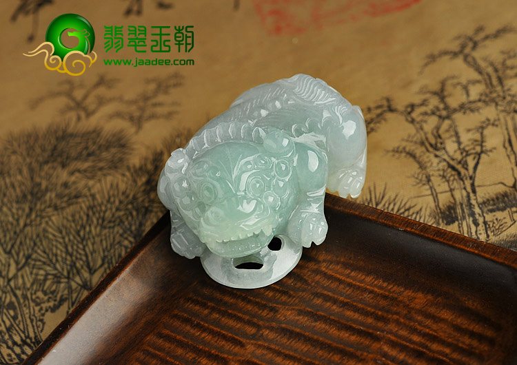 冰种晴水缅甸翡翠A货貔貅挂件