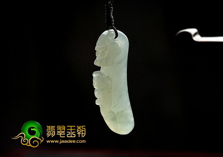 冰种晴水缅甸翡翠A货望子成龙挂件