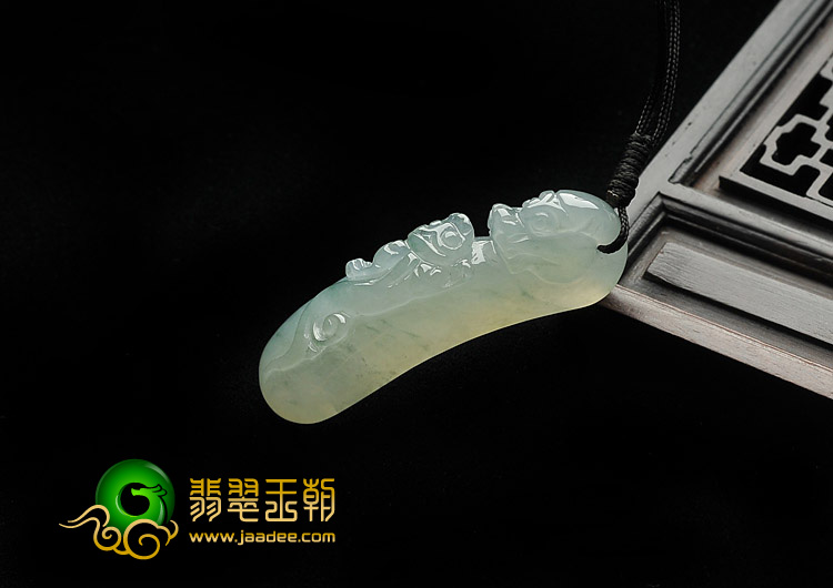 冰种晴水缅甸翡翠A货望子成龙挂件