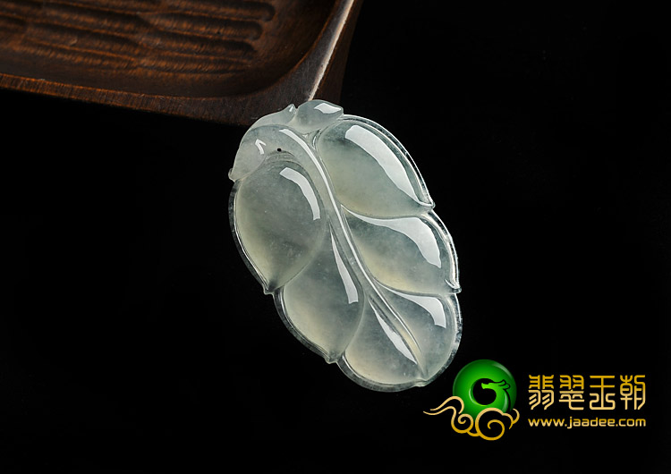 冰种缅甸翡翠A货叶子挂件