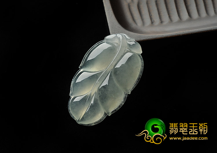 冰种缅甸翡翠A货叶子挂件