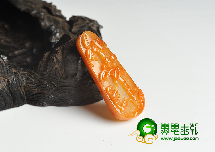 糯冰种红黄翡缅甸翡翠A货节节高挂件