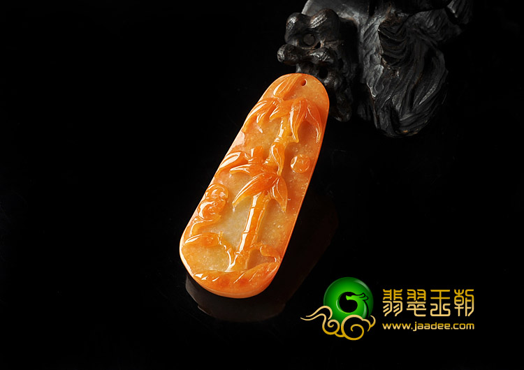 糯冰种红黄翡缅甸翡翠A货节节高挂件