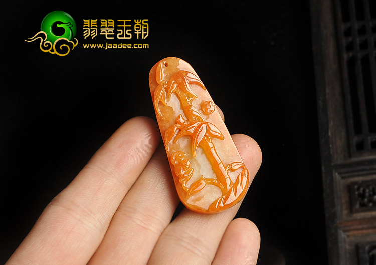糯冰种红黄翡缅甸翡翠A货节节高挂件