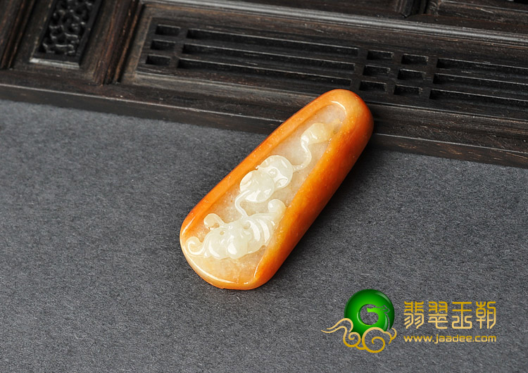 糯冰种红黄翡缅甸翡翠A货节节高挂件