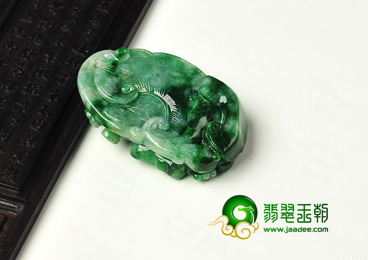 糯冰种飘翠缅甸翡翠A货富贵花开挂件