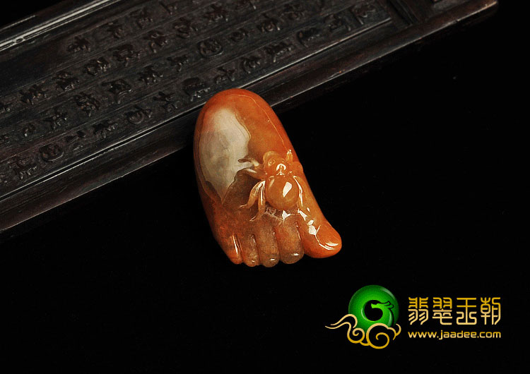 糯冰种褐红翡缅甸翡翠A货知足常乐挂件