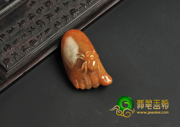 糯冰种褐红翡缅甸翡翠A货知足常乐挂件