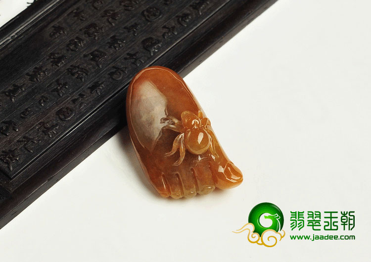 糯冰种褐红翡缅甸翡翠A货知足常乐挂件