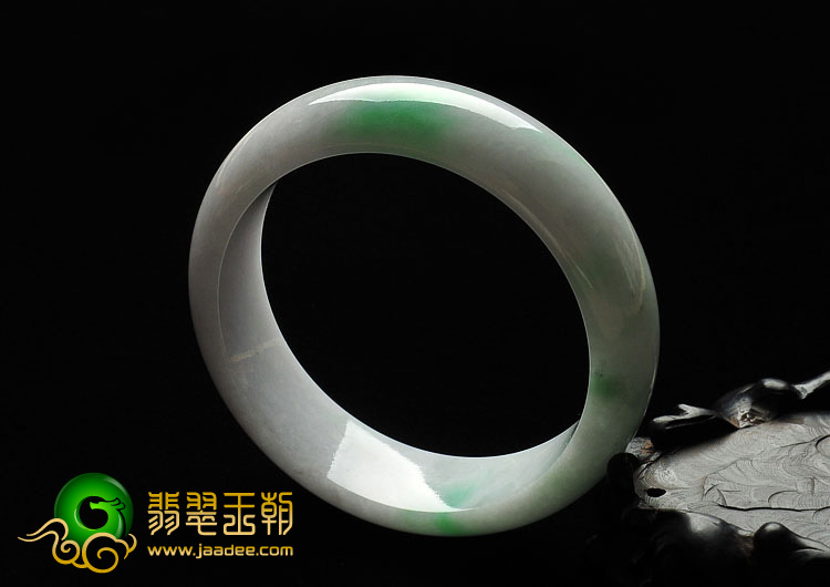 糯冰种飘翠缅甸翡翠A货手镯（59.3mm）