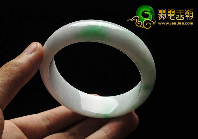 糯冰种飘翠缅甸翡翠A货手镯（59.3mm）