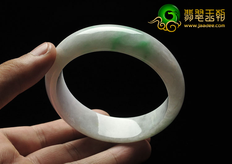 糯冰种飘翠缅甸翡翠A货手镯（59.3mm）
