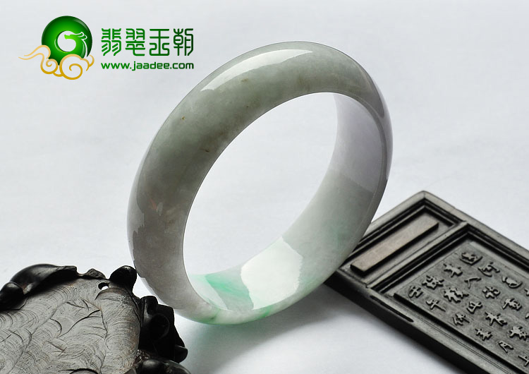 糯冰种飘翠缅甸翡翠A货手镯（59.3mm）