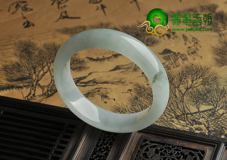 糯冰种晴水缅甸翡翠A货手镯（53.2mm）