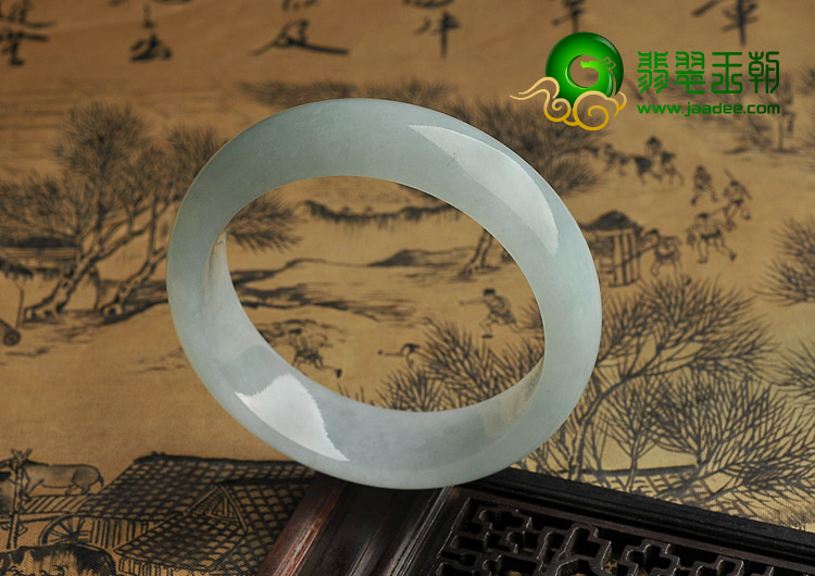 糯冰种晴水缅甸翡翠A货手镯（51.5mm）