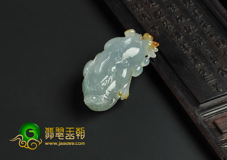 冰种晴水黄翡缅甸翡翠A货貔貅挂件