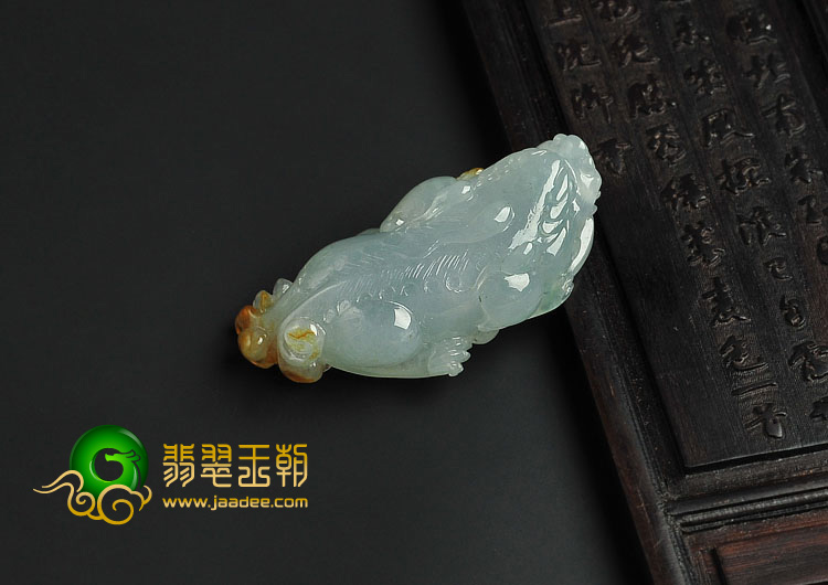 冰种晴水黄翡缅甸翡翠A货貔貅挂件