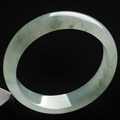 冰种晴水飘花缅甸翡翠A货手镯（57.8mm）
