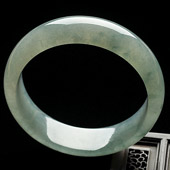 冰种晴水飘花缅甸翡翠A货手镯（57.9mm）