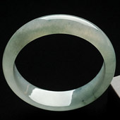 冰种晴水飘花缅甸翡翠A货手镯（56.1mm）